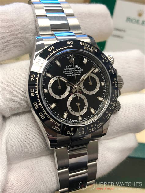 rolex mens stainless steel daytona black dial|rolex daytona value chart.